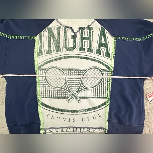 NWT FP Movement Double Header Graphic Crew S Blue  Combo with Pockets - Picture 9 of 12